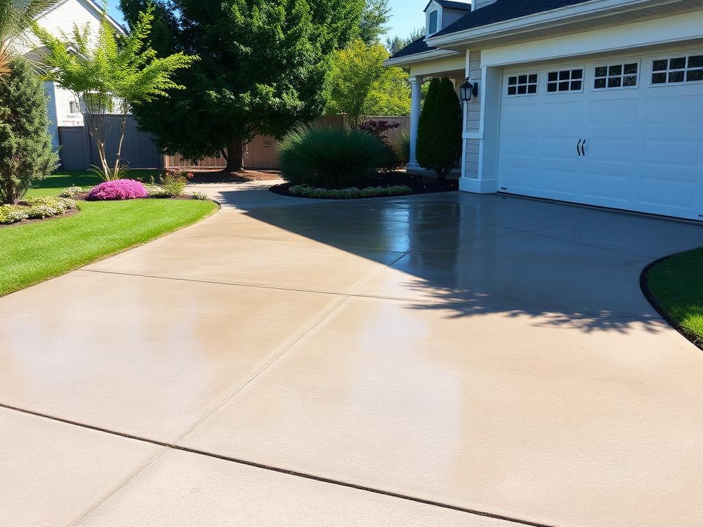Driveway power washing — after