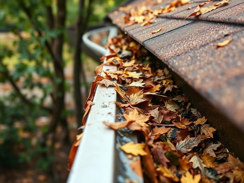 Gutter clearing service — before